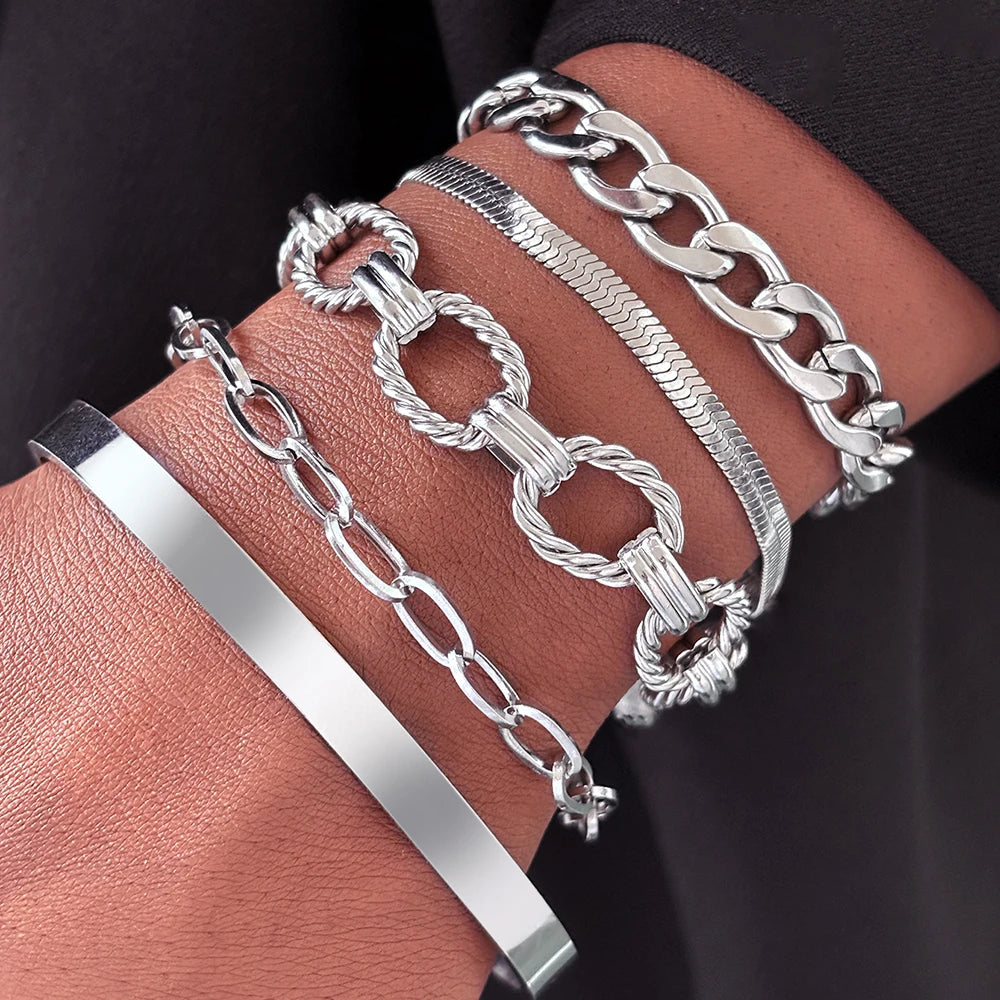Classic Ornate Five-Bracelet Set