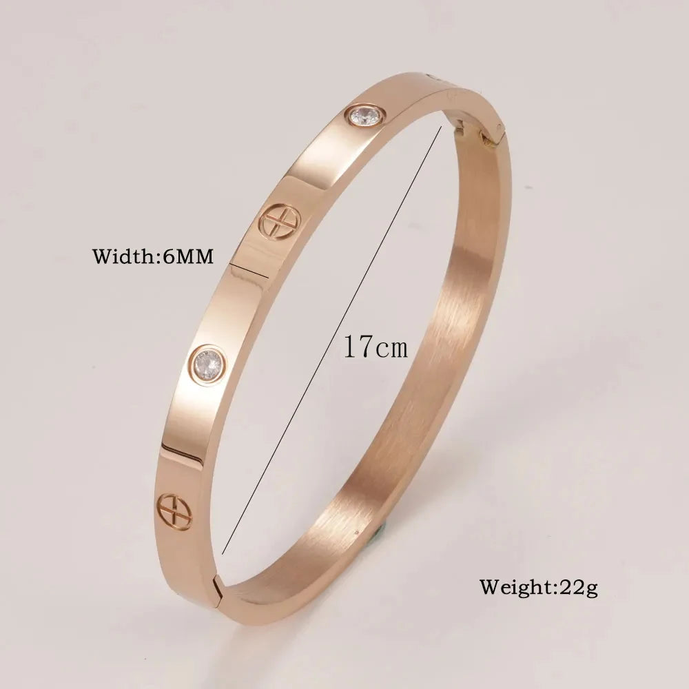 Crystal Charm Cuff Bangle