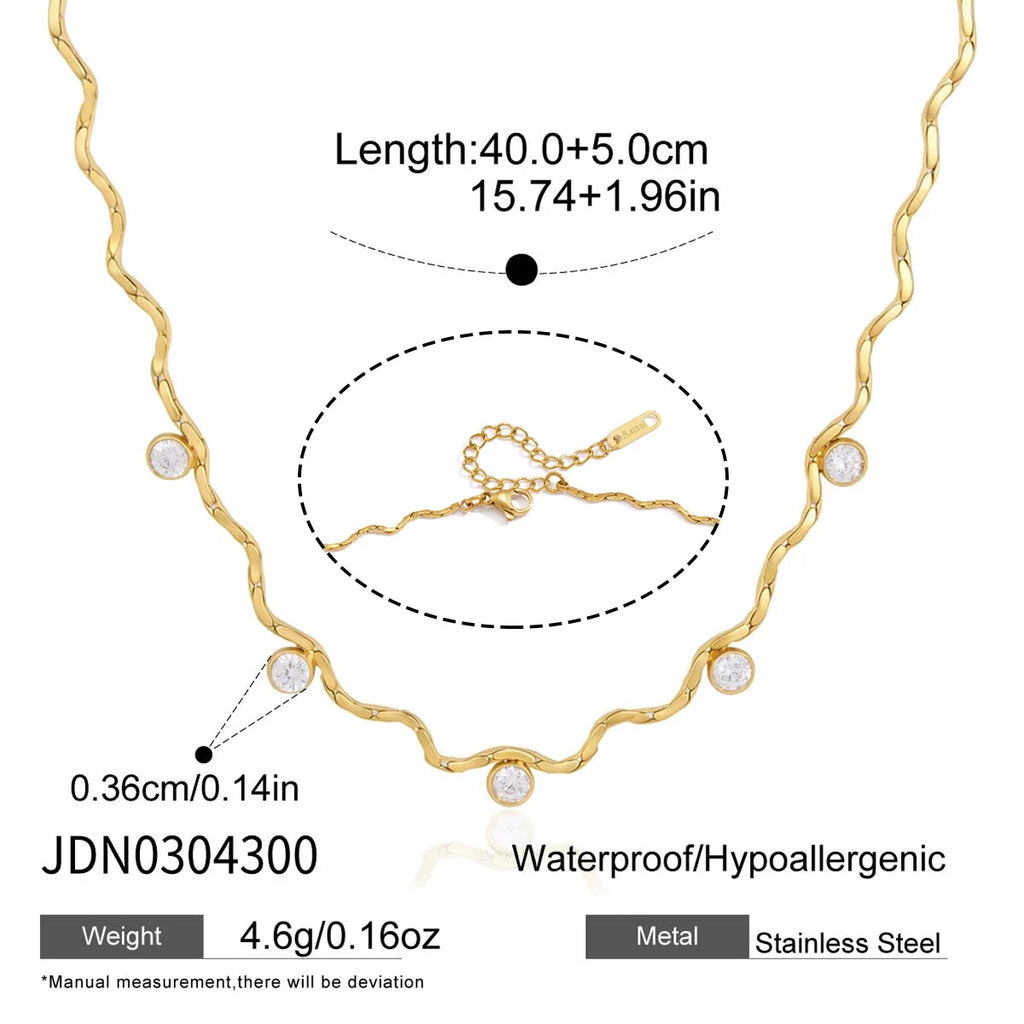 18K Gold Zircon Solitaire Necklace