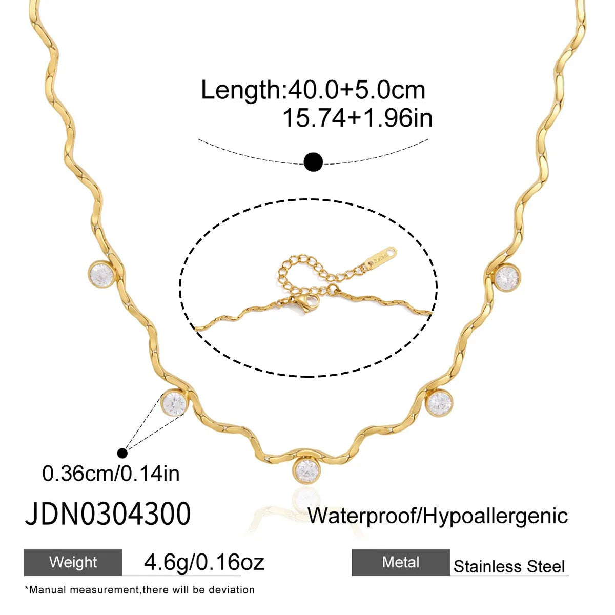 18K Gold Zircon Solitaire Necklace