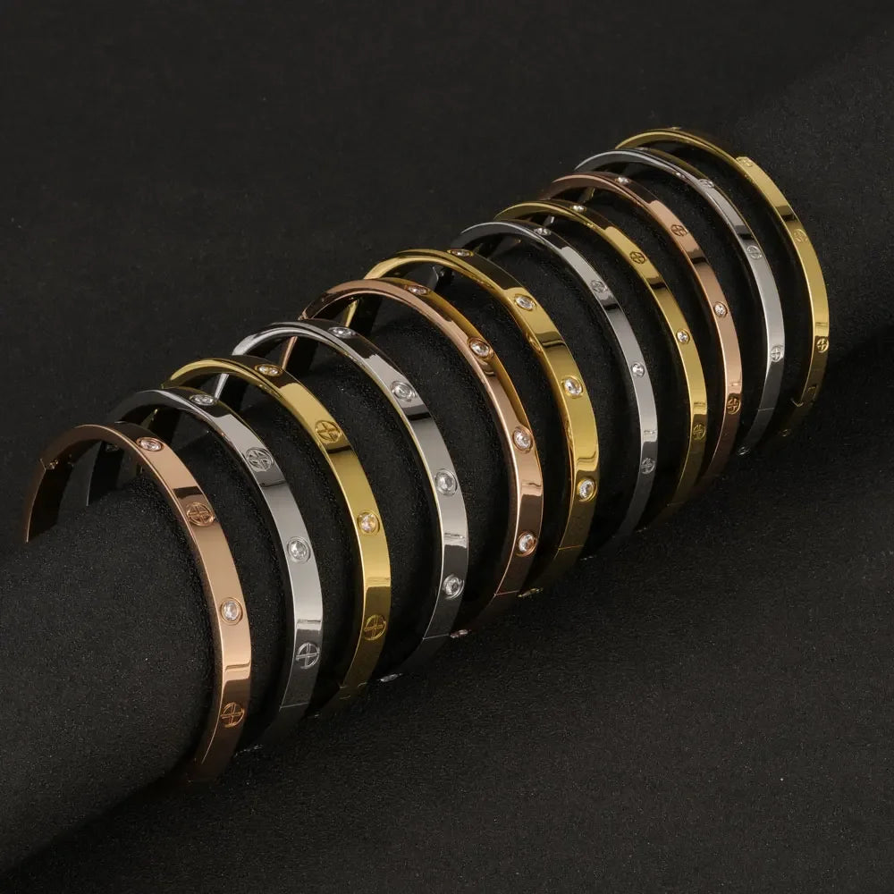 Crystal Charm Cuff Bangle