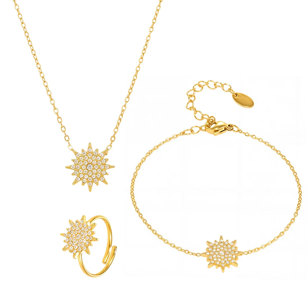 Waterproof Radial Shape Jewelry Set