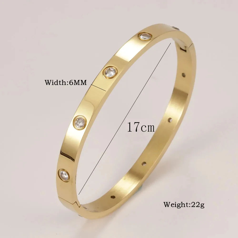Crystal Charm Cuff Bangle