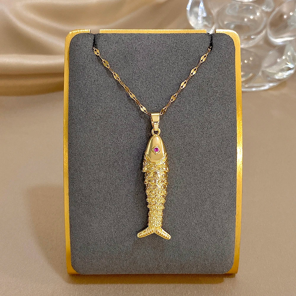18K Gold Plated Ocean Fish Necklace